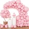 RUBFAC Pink Balloons 129pcs Pastel Pink Balloons Different Sizes 18 12 10 5 Inch Light Pink Balloons for Valentine's Day Birthday Wedding Anniversary Baby Shower Garland Arch Party Decoration